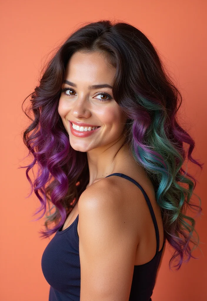 25 Beautiful Curly Crochet Hair Styles to Elevate Your Look - 5. Colorful Curly Layers