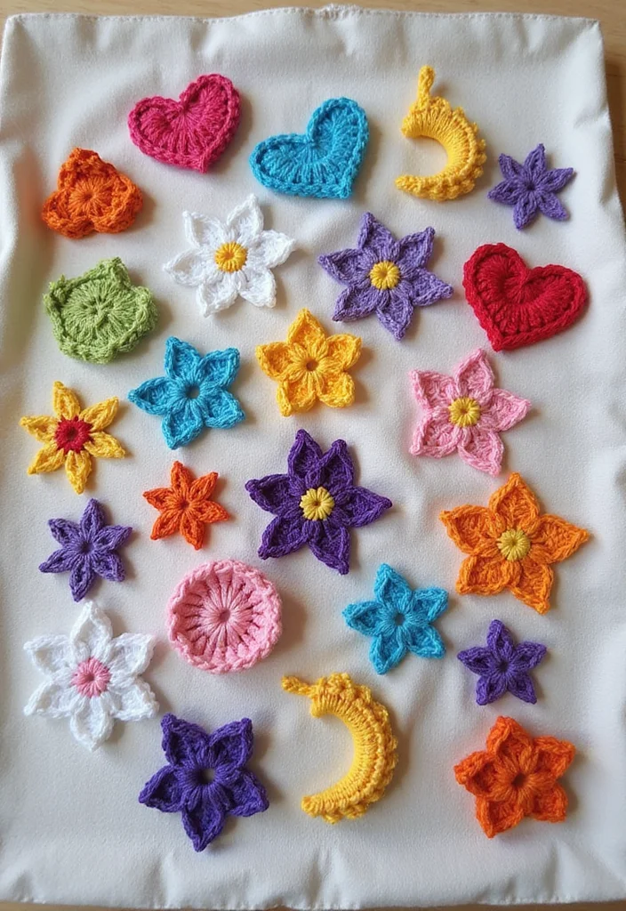 25 Beginner-Friendly Crochet Patterns for Beginners You Can Learn Today - 23. Cute Crochet Appliqués