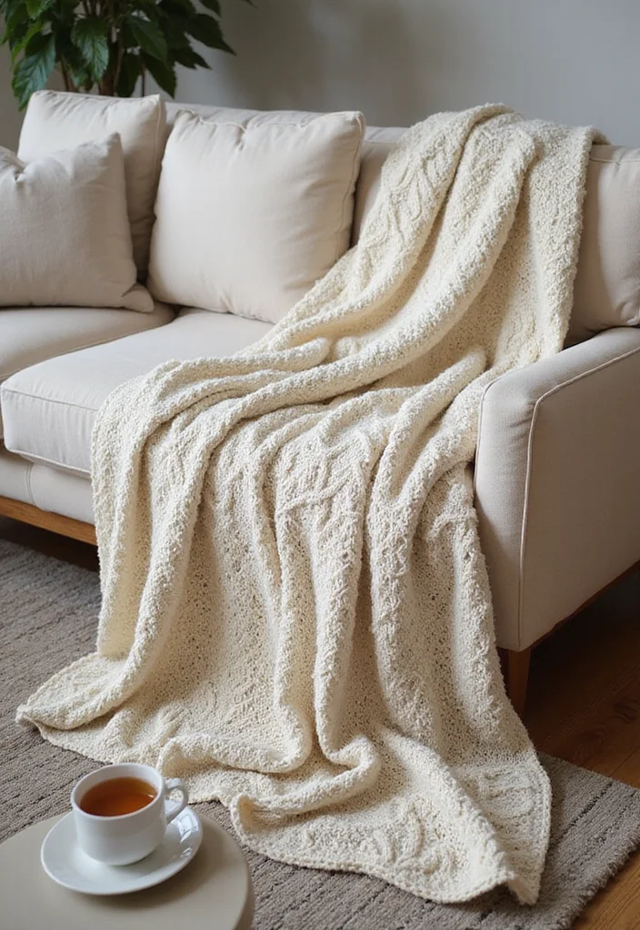 25 Beginner-Friendly Crochet Patterns for Beginners You Can Learn Today - 24. Easy Crochet Cable Knit Blanket