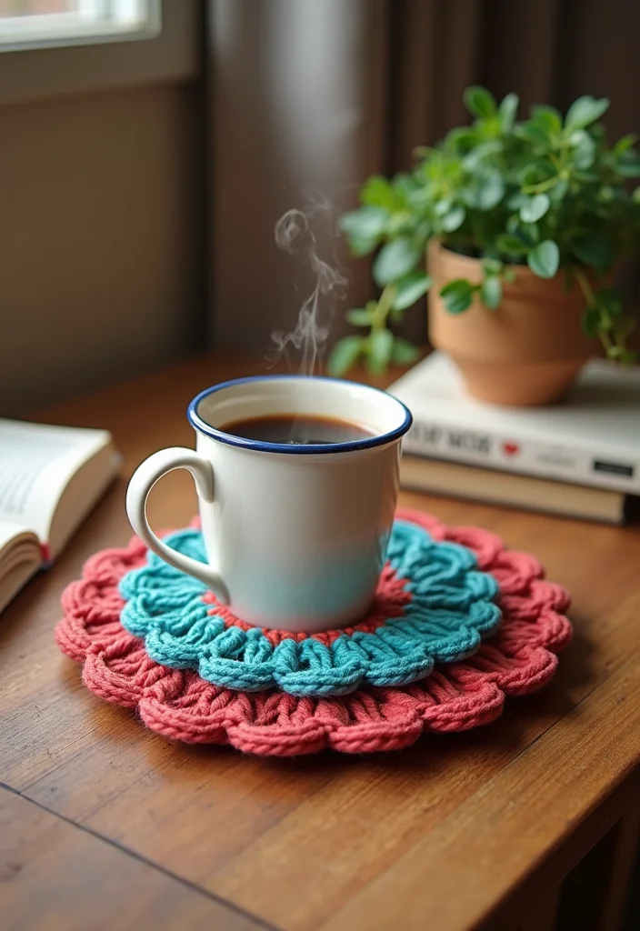 25 Beginner-Friendly Crochet Patterns for Beginners You Can Learn Today - 9. Sweet Crochet Mug Rugs