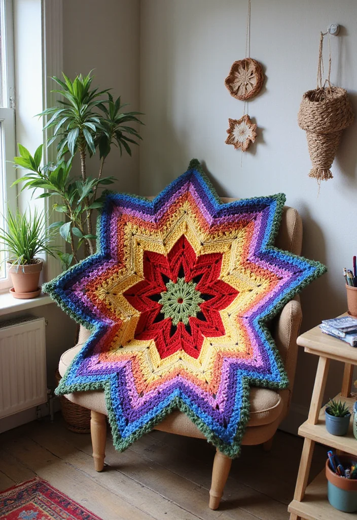 25 Cozy 6 Day Star Blanket Crochet Ideas You Should Try - 14. Upcycled Star Blanket