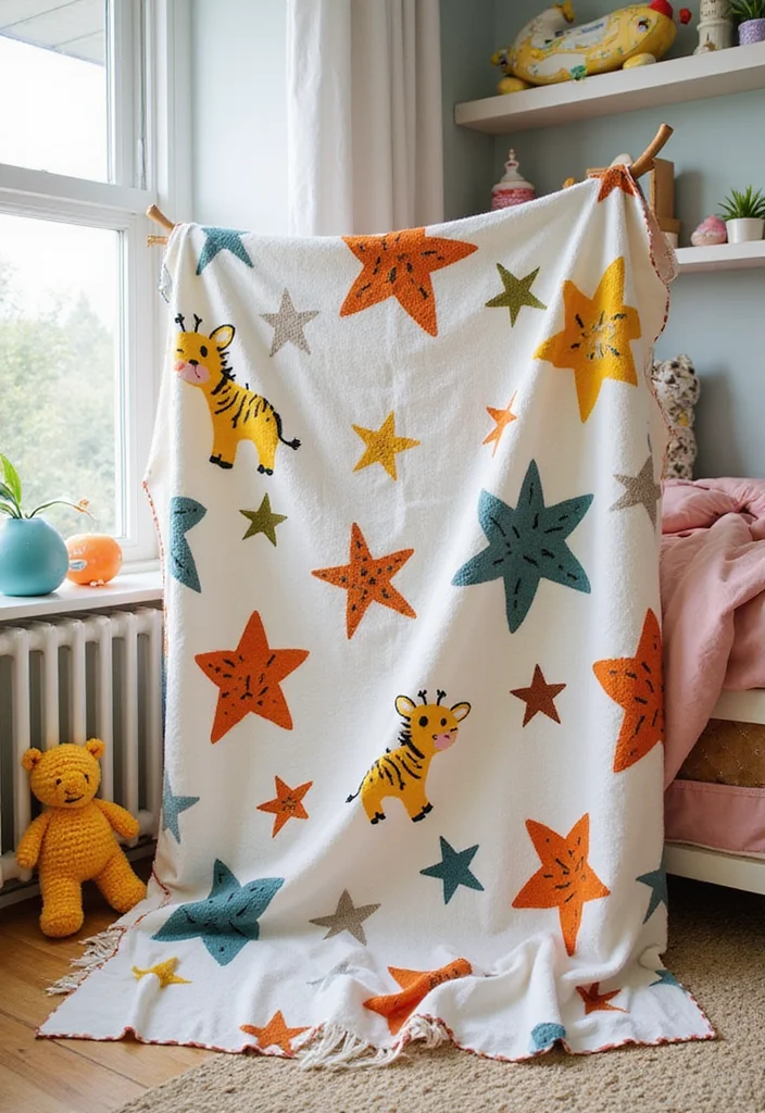 25 Cozy 6 Day Star Blanket Crochet Ideas You Should Try - 23. Animal Print Star Blanket