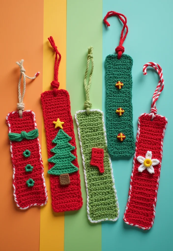 25 Creative Crochet Bookmarks: Free Patterns for Book Lovers - 12. Festive Holiday Themes