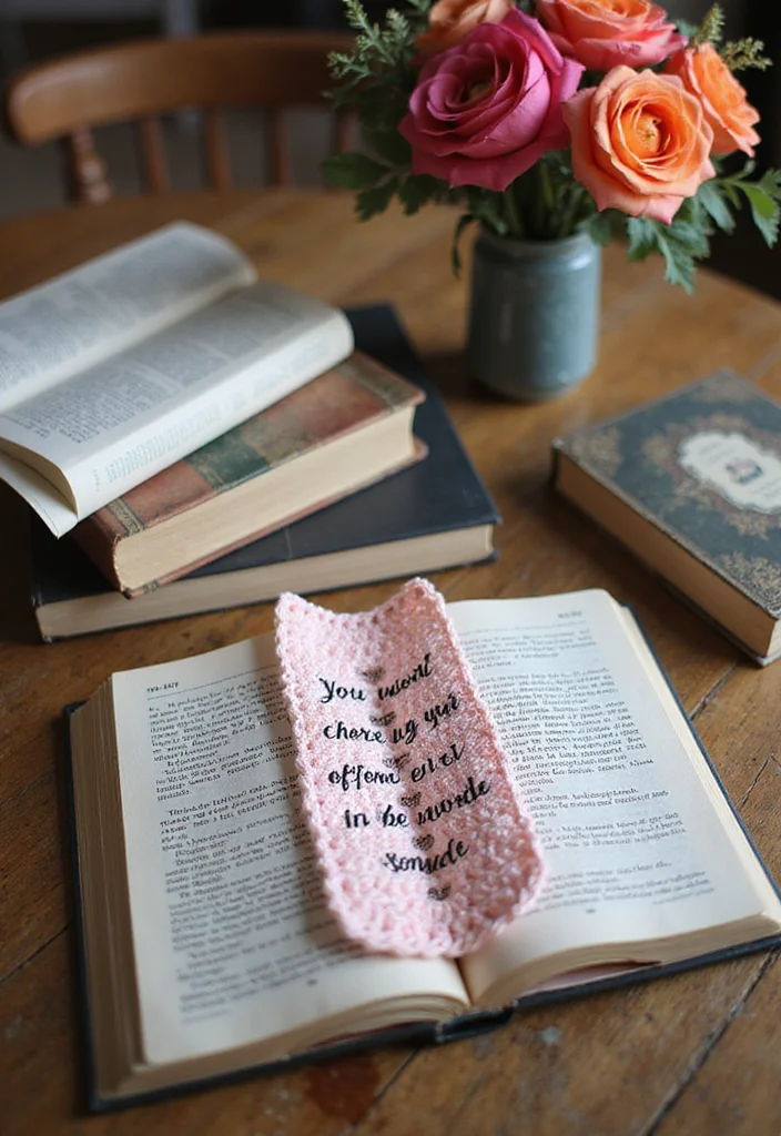 25 Creative Crochet Bookmarks: Free Patterns for Book Lovers - 19. Inspirational Quote Bookmark
