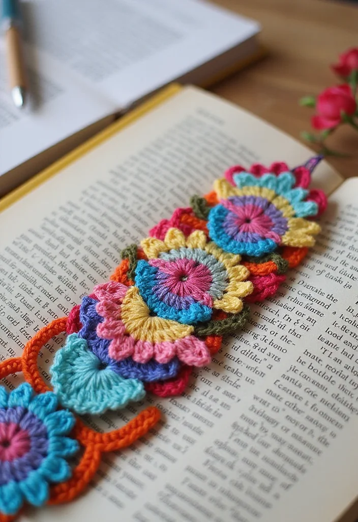 25 Creative Crochet Bookmarks: Free Patterns for Book Lovers - 20. Layered Colors Bookmark