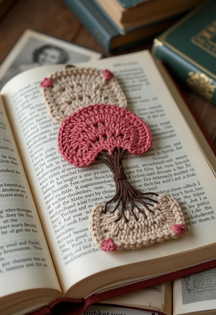 25 Creative Crochet Bookmarks: Free Patterns for Book Lovers - 24. Family Tree Bookmark