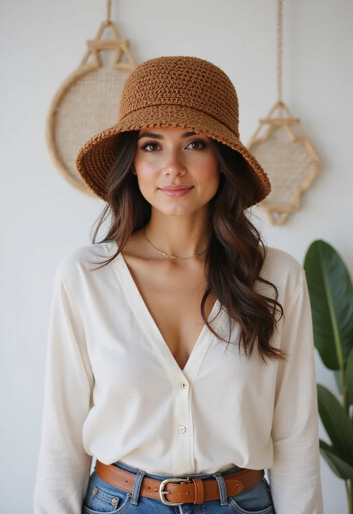 25 Fun Crochet Bucket Hat Free Pattern Ideas Everyone Loves - 13. The Geometric Bucket Hat