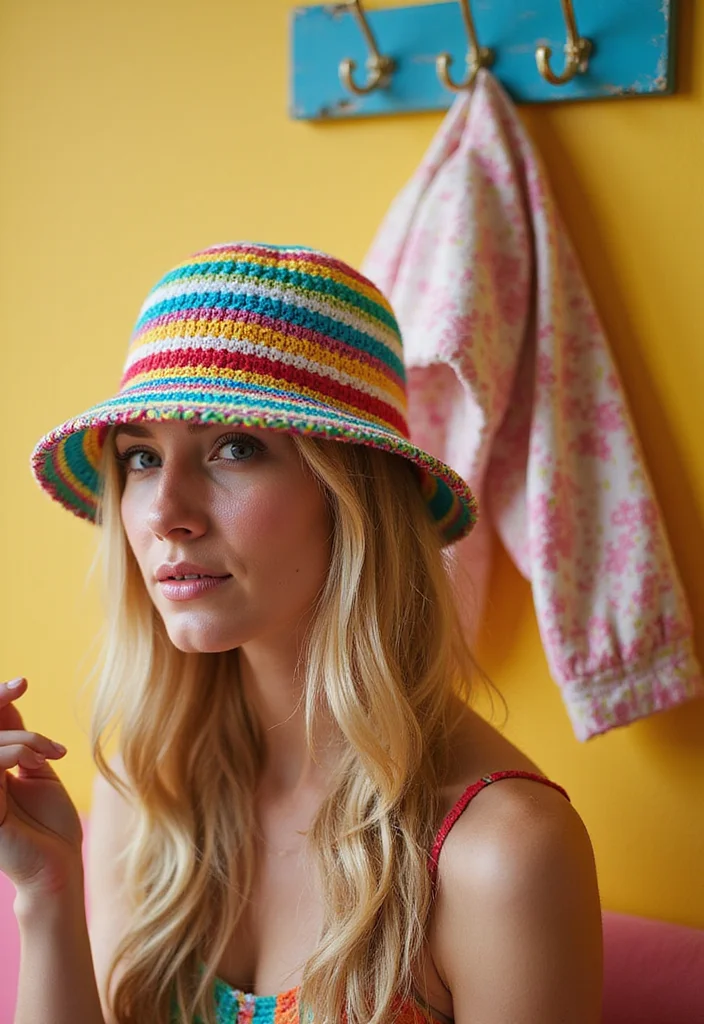 25 Fun Crochet Bucket Hat Free Pattern Ideas Everyone Loves - 7. The Striped Bucket Hat