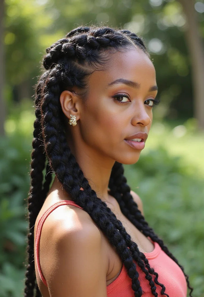 25 Gorgeous Half Braids Half Crochet Hairstyles to Try This Year - 10. Double Braid with Crochet Add-Ons