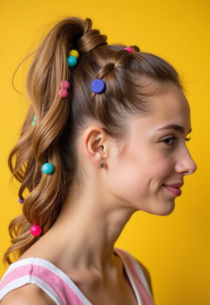 25 Gorgeous Half Braids Half Crochet Hairstyles to Try This Year - 15. Playful Half Ponytail with Braids