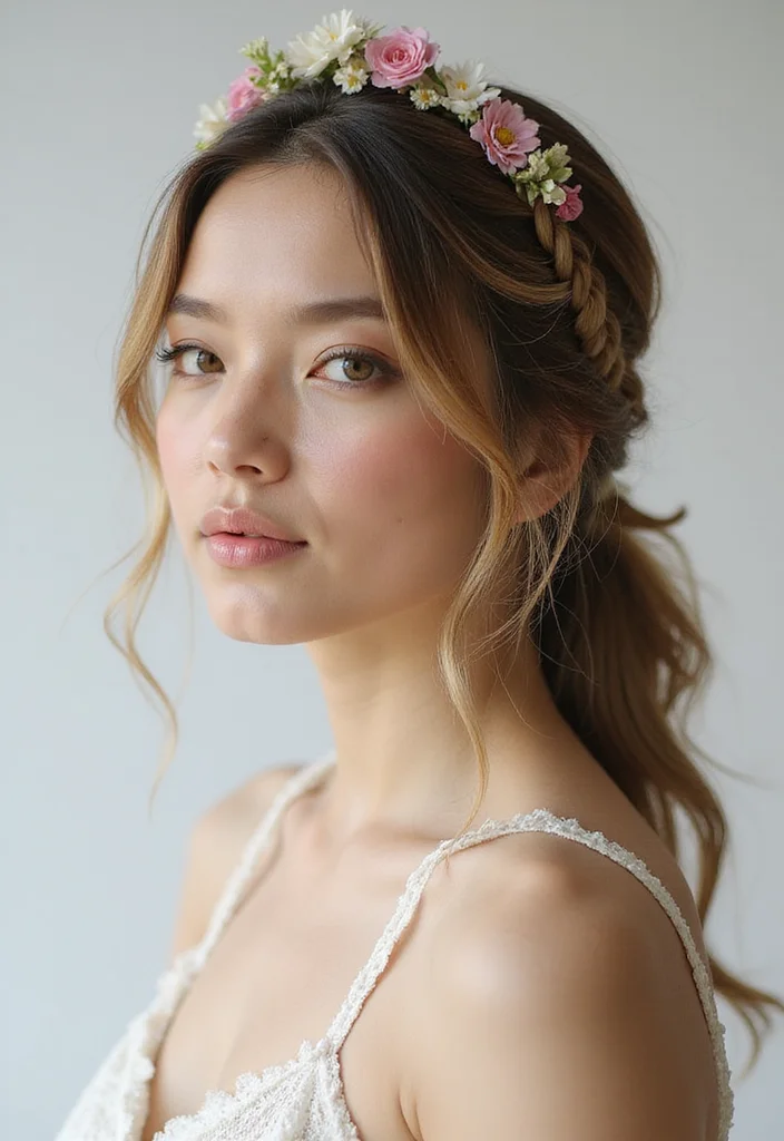 25 Gorgeous Half Braids Half Crochet Hairstyles to Try This Year - 7. Creative Braided Headband