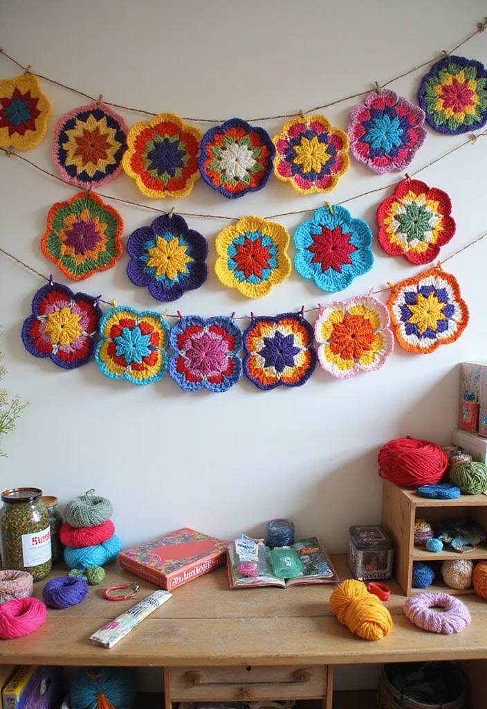 25+ Ideas on How to Crochet a Granny Square You’ll Love Trying - 10. Granny Square Wall Banners