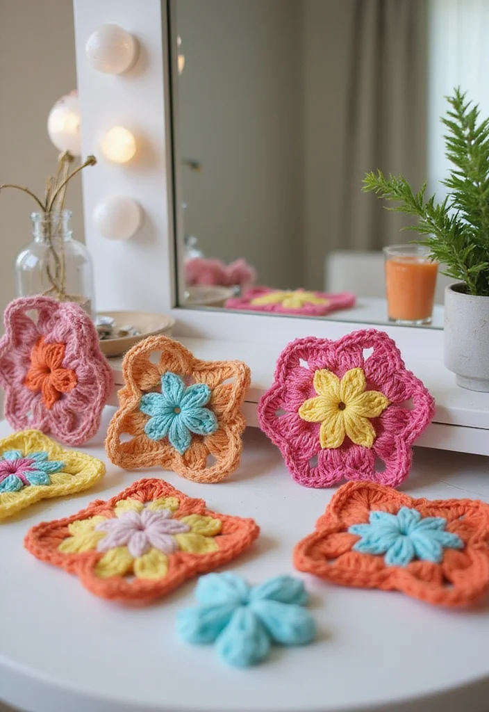 25+ Ideas on How to Crochet a Granny Square You’ll Love Trying - 14. Granny Square Hair Accessories