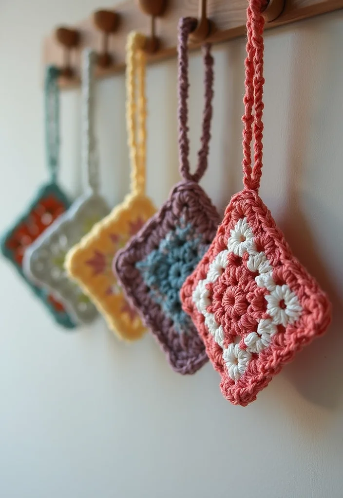 25+ Ideas on How to Crochet a Granny Square You’ll Love Trying - 19. Granny Square Jewelry