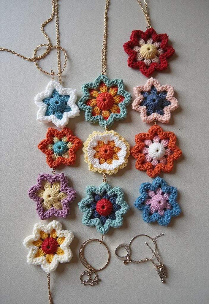 25+ Ideas on How to Crochet a Granny Square You’ll Love Trying - 25. Granny Square Jewelry