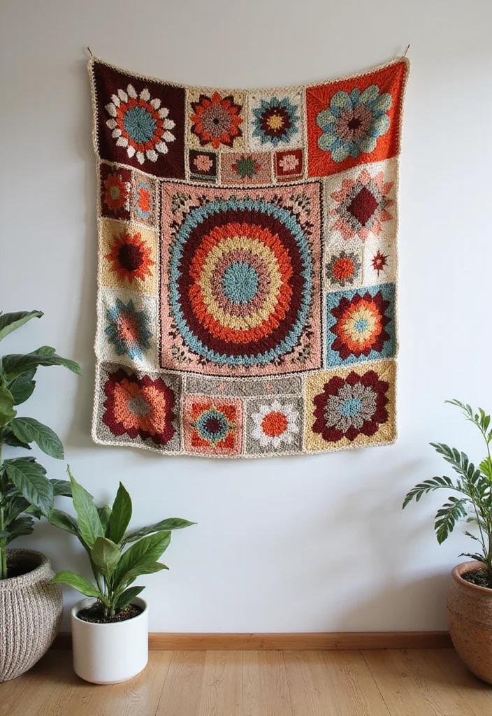 25+ Ideas on How to Crochet a Granny Square You’ll Love Trying - 3. Wall Hangings with Granny Squares