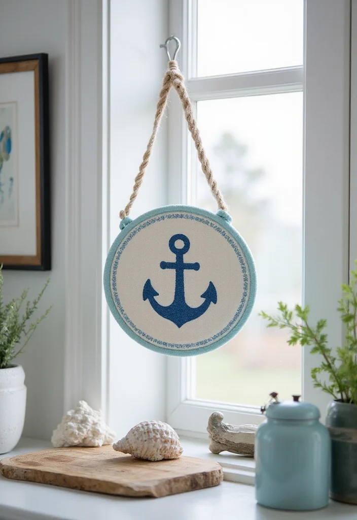 25 Practical Crochet Pot Holders Free Pattern Ideas for the Kitchen - 13. Nautical-Themed Pot Holder