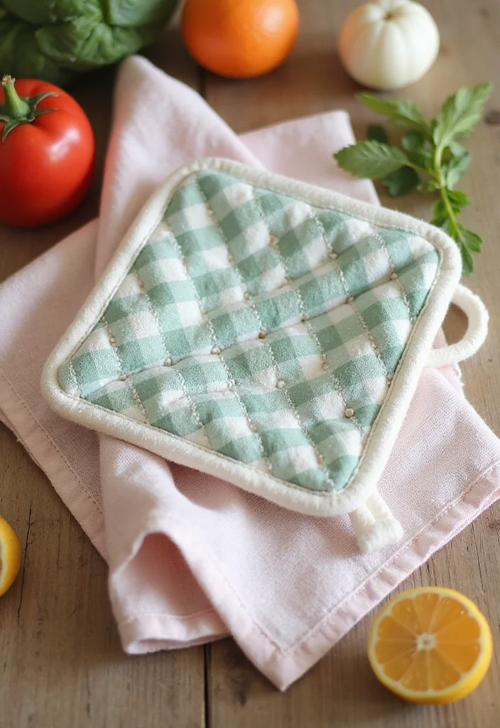 25 Practical Crochet Pot Holders Free Pattern Ideas for the Kitchen - 16. Baby Blanket Inspired Pot Holder