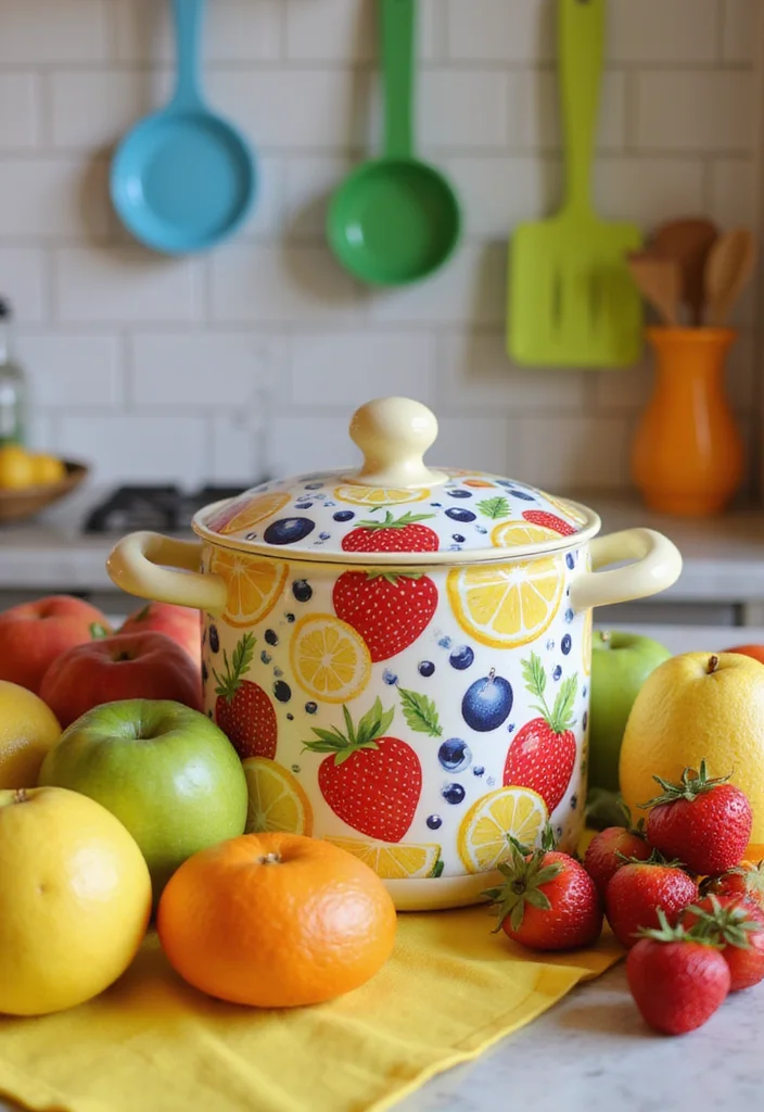 25 Practical Crochet Pot Holders Free Pattern Ideas for the Kitchen - 17. Summer Fruits Pot Holder