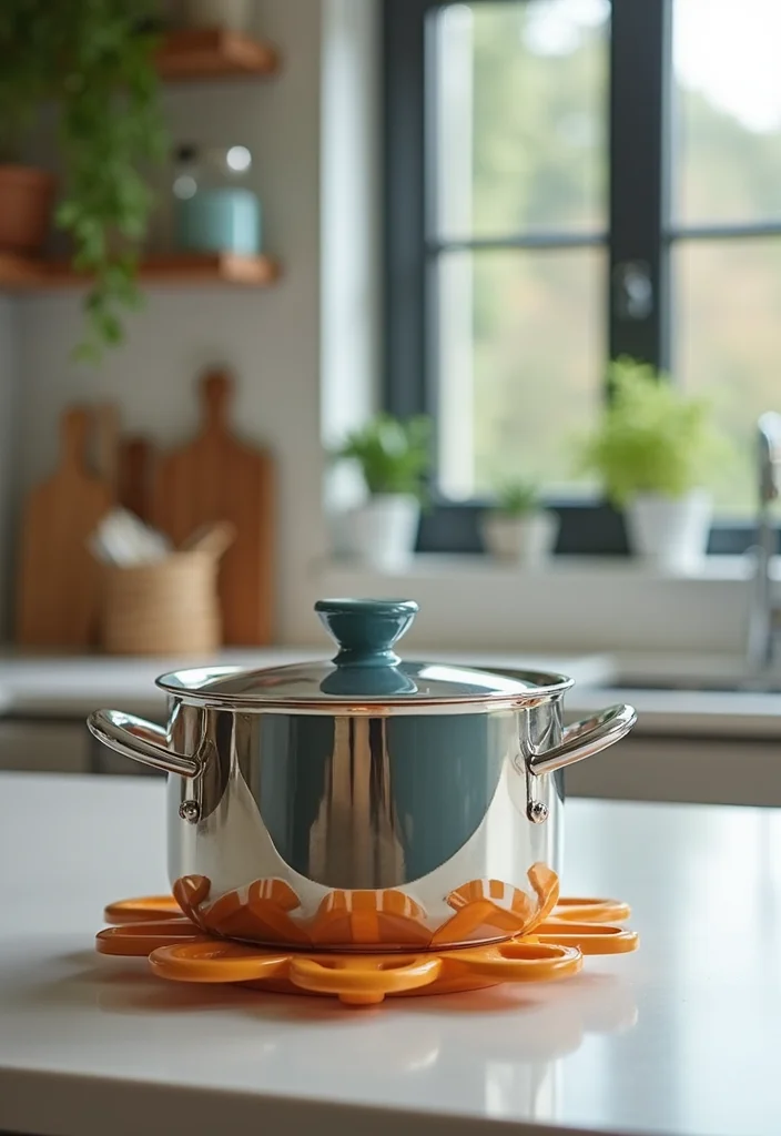 25 Practical Crochet Pot Holders Free Pattern Ideas for the Kitchen - 25. Geometric Design Holder