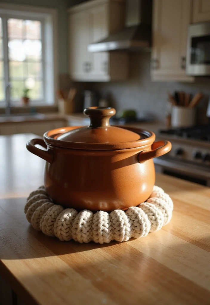 25 Practical Crochet Pot Holders Free Pattern Ideas for the Kitchen - 9. Ribbed Crochet Holder