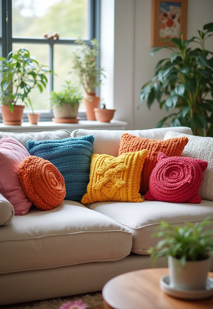 25 Trending Crochet Styles for Black Women to Refresh Your Look - 1. Vibrant Crochet Throw Pillows