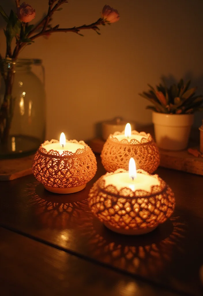 25 Trending Crochet Styles for Black Women to Refresh Your Look - 13. Decorative Crochet Candle Holders