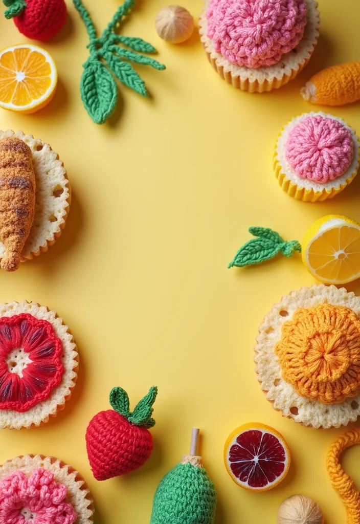 25 Trending Crochet Styles for Black Women to Refresh Your Look - 20. Crochet Food Props for Photos