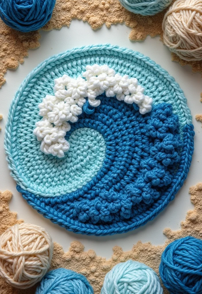 25 Unique Mosaic Crochet Patterns Free Charts to Try Today - 3. Ocean Waves