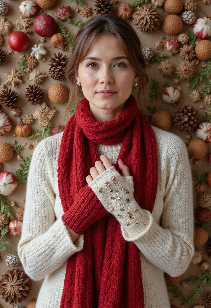 26 Cozy Crochet Fingerless Gloves Free Pattern Designs to Make - 10. Seasonal Spirit