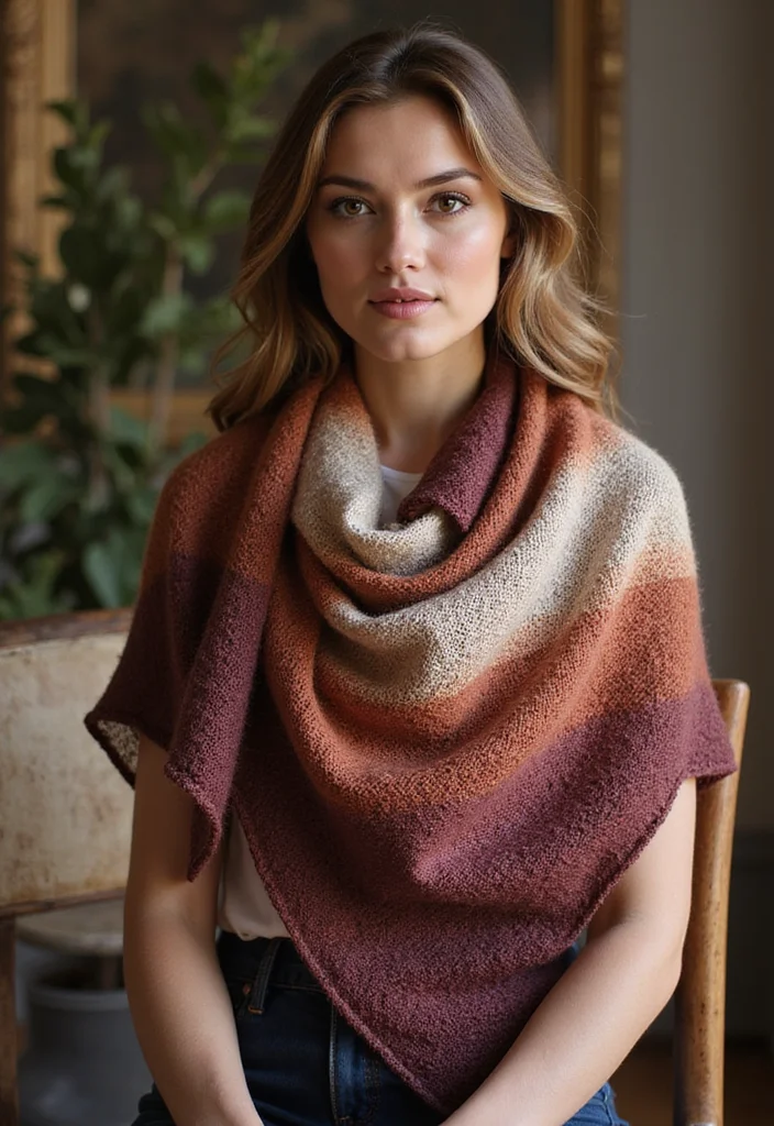 26 Gorgeous Crochet Shawl Pattern Free Ideas for Elegant Outfits - 16. Classic Triangle Shawl