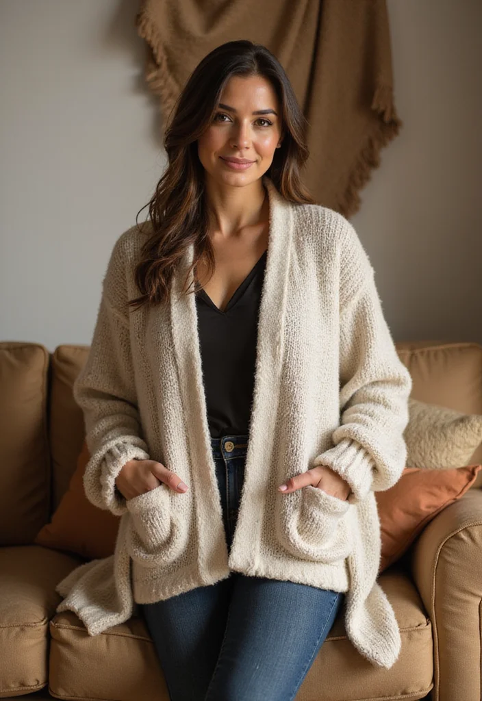 26 Gorgeous Crochet Shawl Pattern Free Ideas for Elegant Outfits - 17. Shawl with Pockets