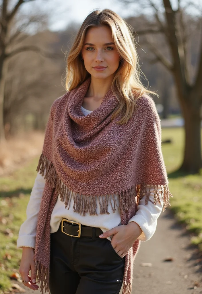 26 Gorgeous Crochet Shawl Pattern Free Ideas for Elegant Outfits - 21. Shawl for All Seasons
