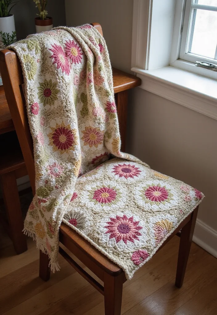 26 Granny Square Crochet Patterns Free Collections for Every Skill Level - 12. Granny Square Chair Pads