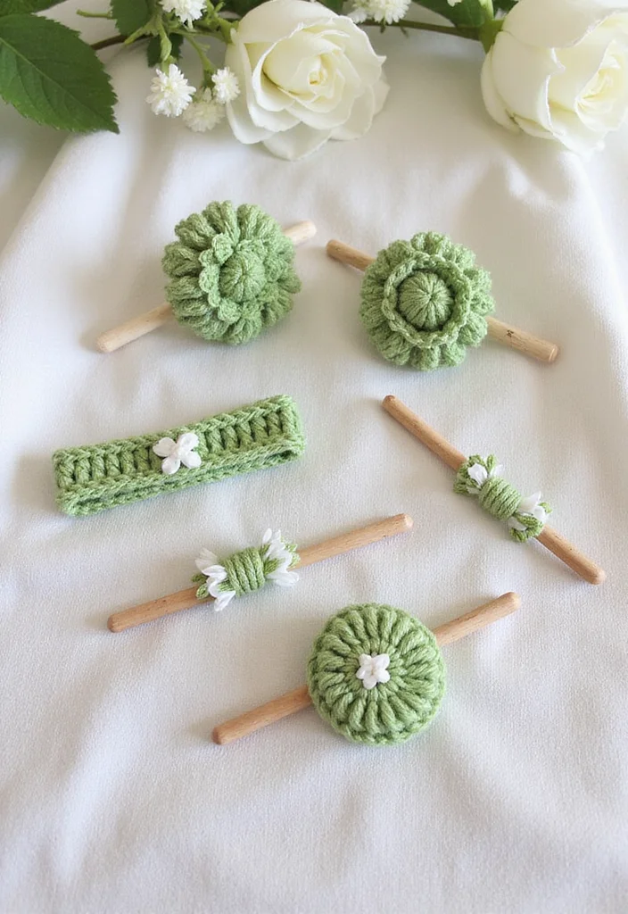 26 Stunning Lily of the Valley Crochet Ideas to Make at Home - 10. Lily of the Valley Hair Accessories