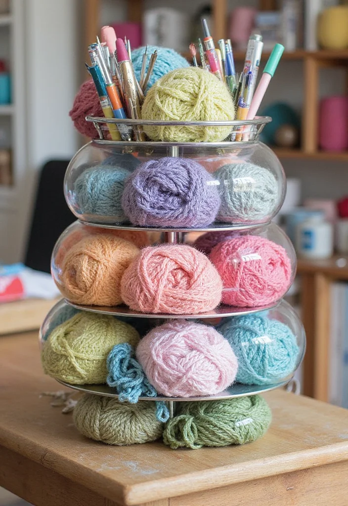 26 Stunning Lily of the Valley Crochet Ideas to Make at Home - 26. Lily of the Valley Crafting Supplies Organizer