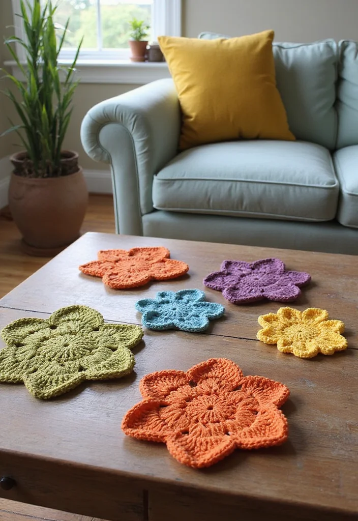 26 Stunning Lily of the Valley Crochet Ideas to Make at Home - 5. Crochet Lily of the Valley Coasters