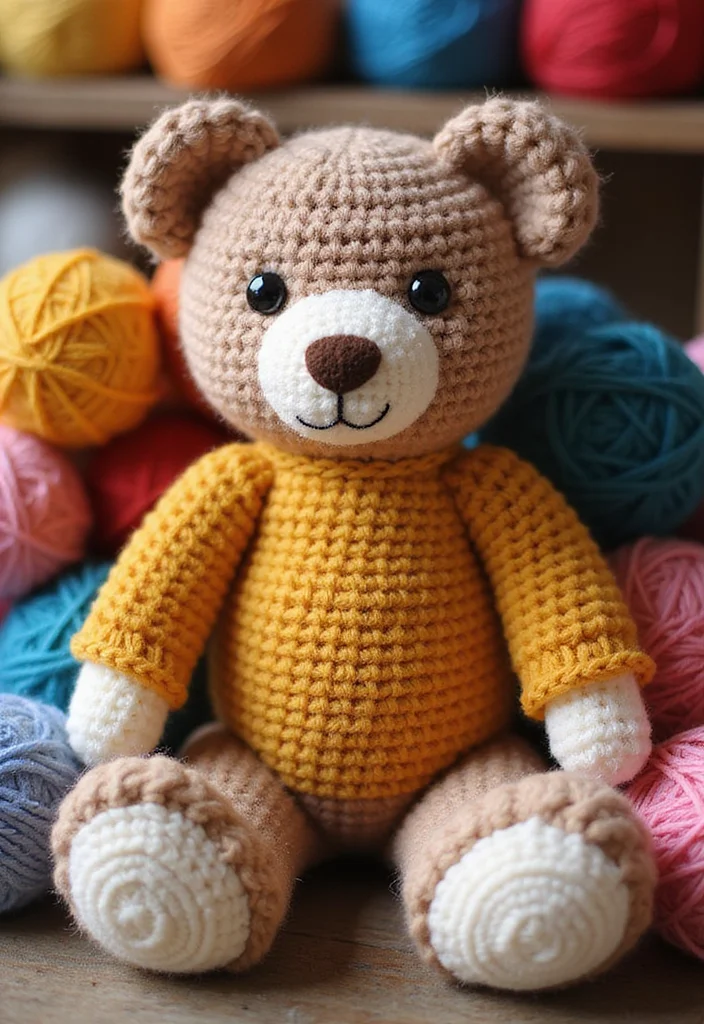26 Sweet Crochet Teddy Bear Patterns Free Projects for Beginners - 1. Classic Teddy Bear