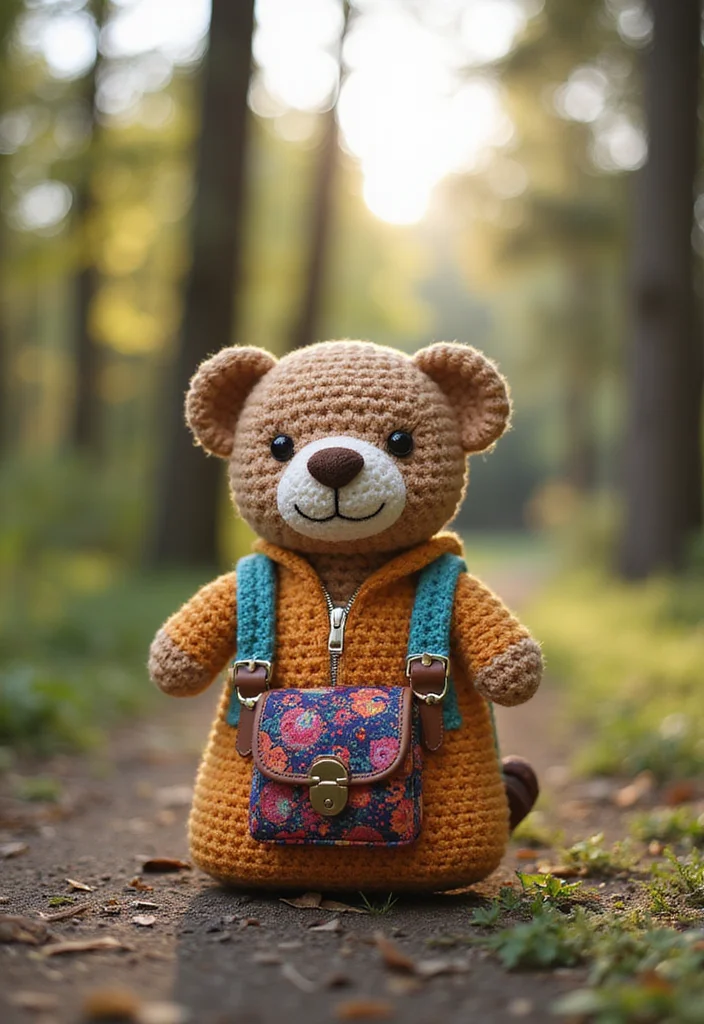 26 Sweet Crochet Teddy Bear Patterns Free Projects for Beginners - 5. Teddy Bear Backpack Buddy