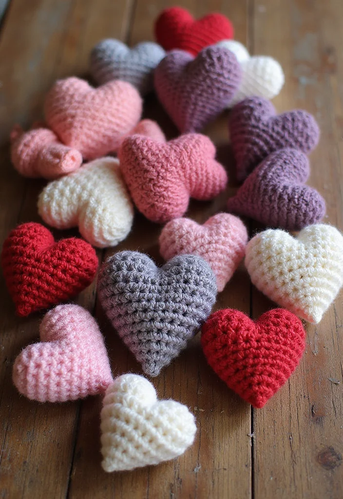 27 Charming Ideas on How to Crochet a Heart for Gifts & Decor - 1. Classic Crochet Hearts