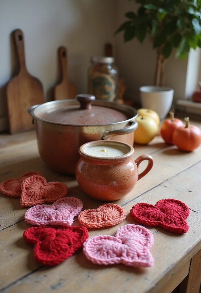 27 Charming Ideas on How to Crochet a Heart for Gifts & Decor - 17. Heart Pot Holders