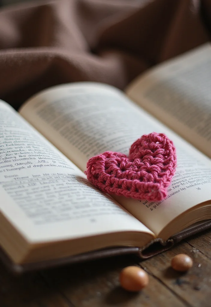 27 Charming Ideas on How to Crochet a Heart for Gifts & Decor - 19. Heart Bookmark