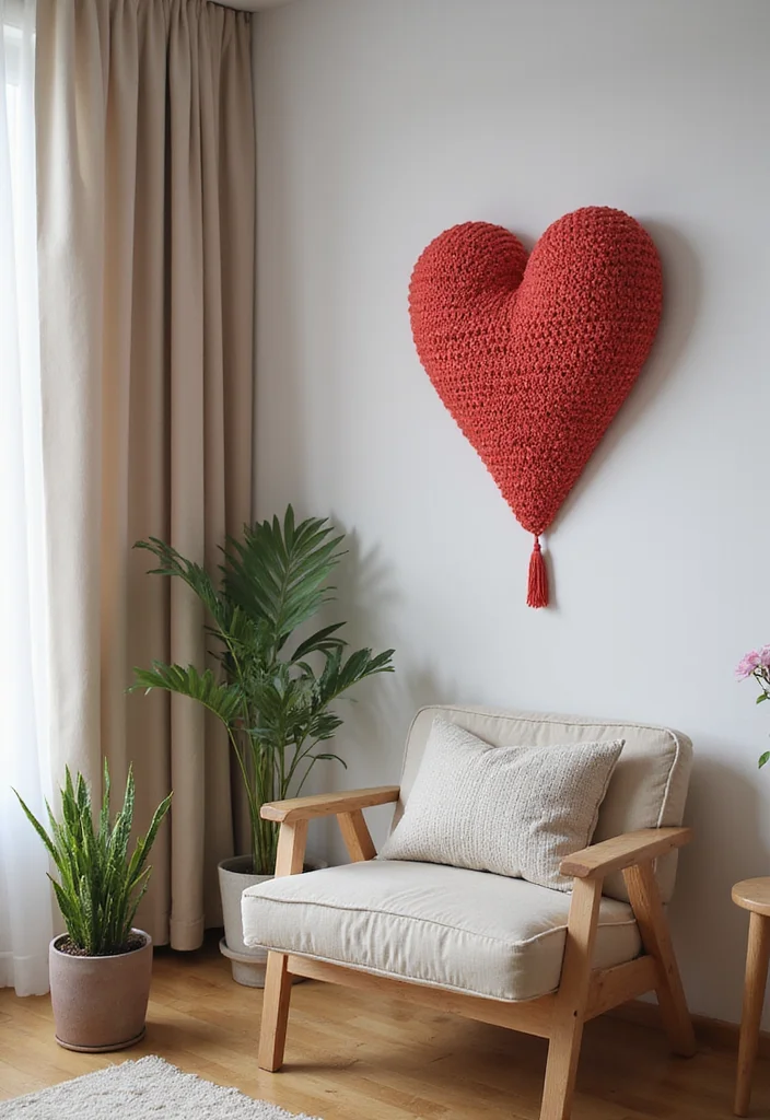 27 Charming Ideas on How to Crochet a Heart for Gifts & Decor - 24. Heart Sculpture