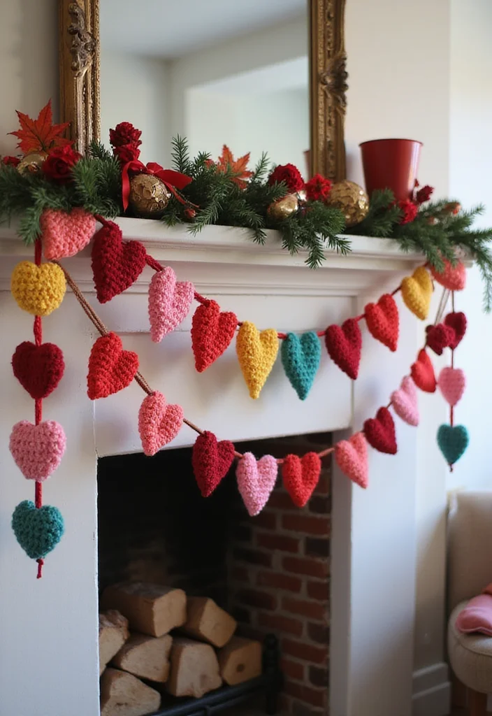 27 Charming Ideas on How to Crochet a Heart for Gifts & Decor - 3. Heart Garland