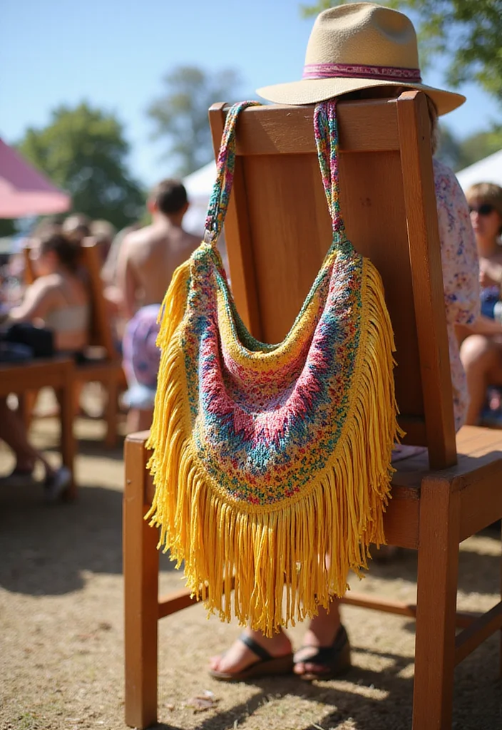 27 Chic Crochet Bag Patterns: Free Designs to DIY Quickly - 16. Festival Fringe Bag