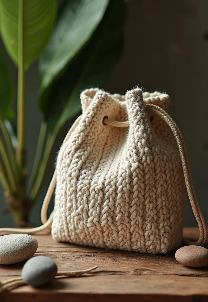 27 Chic Crochet Bag Patterns: Free Designs to DIY Quickly - 8. Rustic Knit-Look Bag