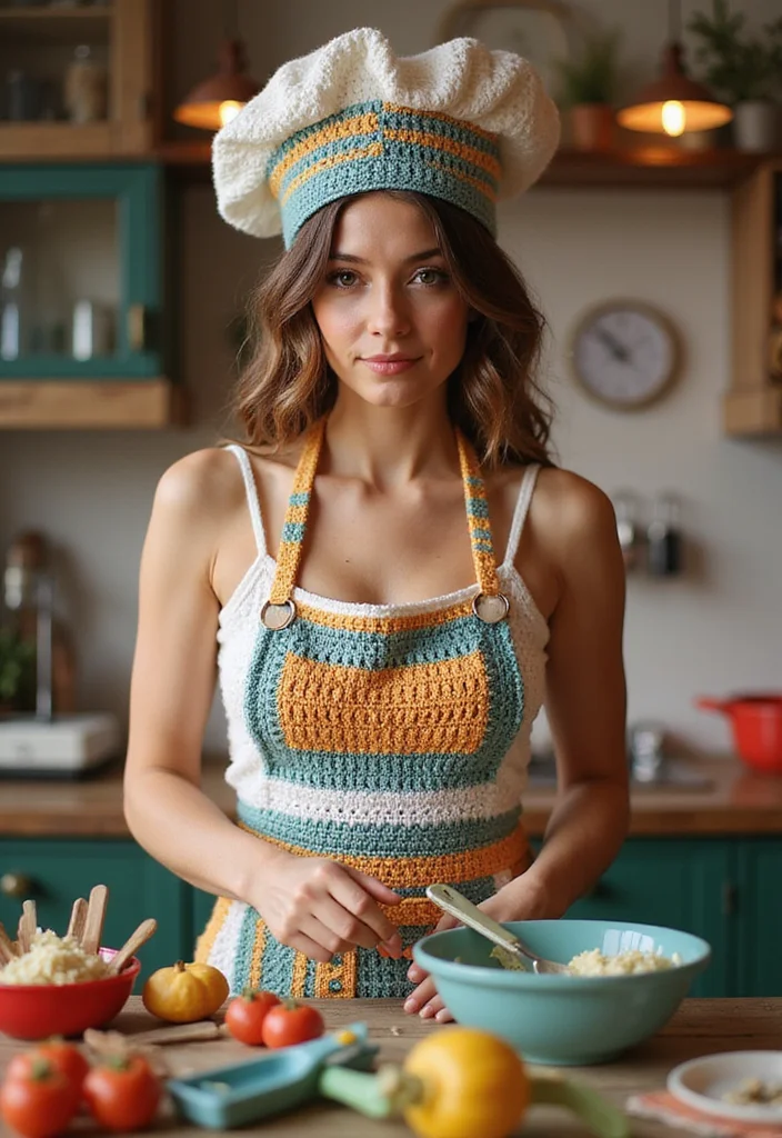 27 Creative Crochet Doll Clothes Free Pattern Collections Kids Adore - 17. Chef's Apron Set