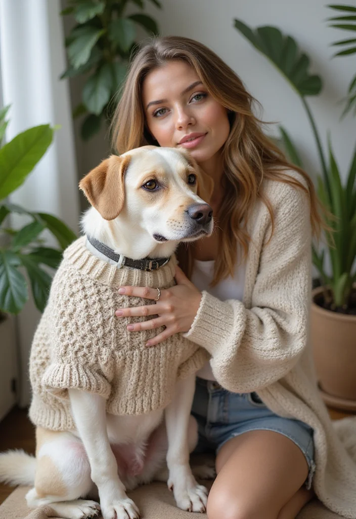27 Cute Crochet Dog Sweater Free Pattern Projects for Your Pup - 14. Knit Look Crochet Sweater