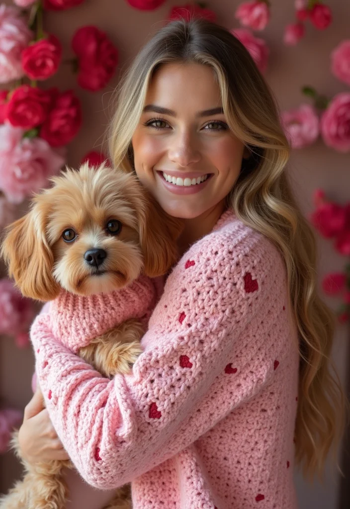 27 Cute Crochet Dog Sweater Free Pattern Projects for Your Pup - 15. Sweetheart Sweater