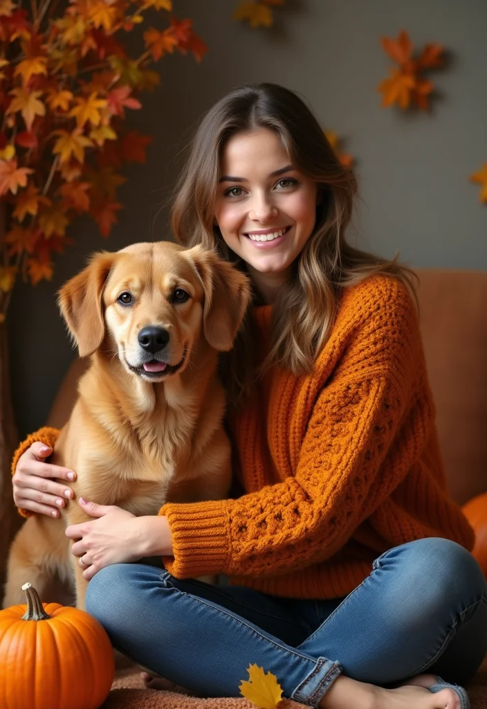 27 Cute Crochet Dog Sweater Free Pattern Projects for Your Pup - 17. Pumpkin Spice Sweater